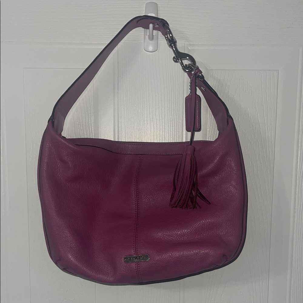 Coach Fuchsia Leather Hobo Bag